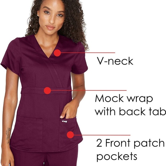 Grey’s Anatomy • Modern Fit Mock Wrap Scrub Top - Picture 5 of 14